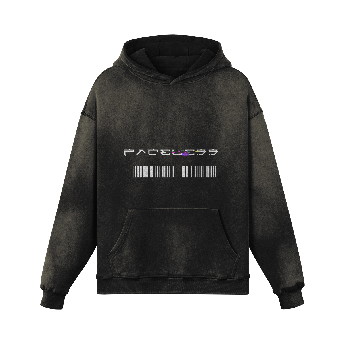 Glitch Heavyweight Hoodie Smoky Black - Faceless Limited