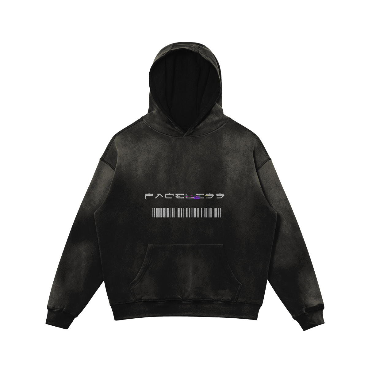 Glitch Heavyweight Hoodie Smoky Black - Faceless Limited