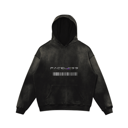 Glitch Heavyweight Hoodie Smoky Black - Faceless Limited